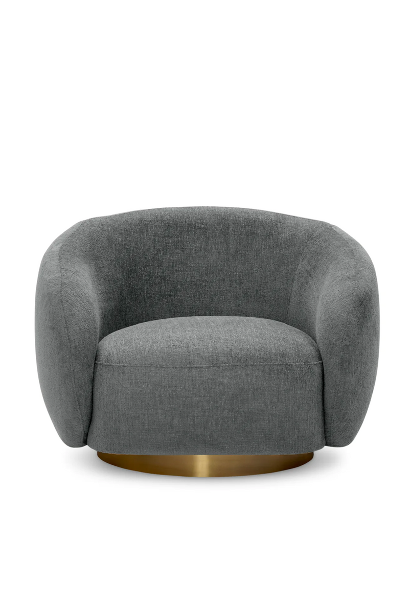Brass Base Curved Swivel Chair | Eichholtz Brice | Eichholtzmiami.com