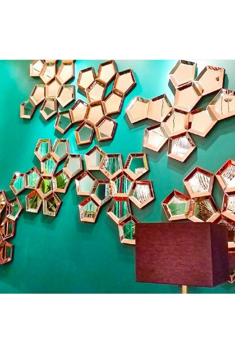 Gold Pentagonal Cluster Mirror | Eichholtz Cheyenne | Eichholtz Miami