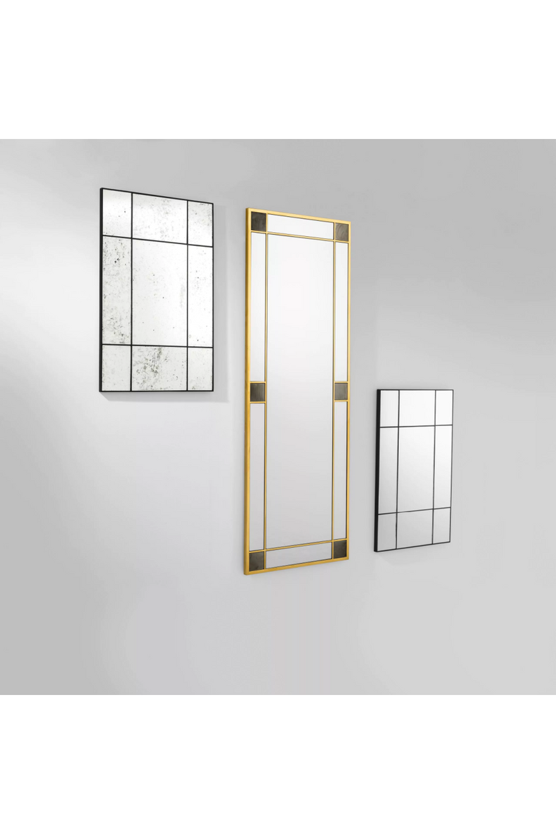 Antique Weathered Glass Grid Mirror | Eichholtz Mountbatten | Eichholtz Miami