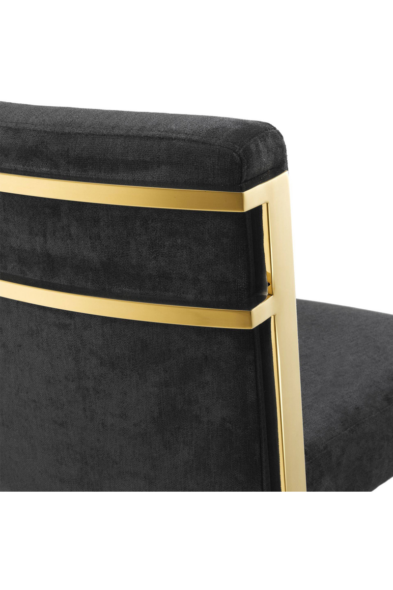 Gold Black Velvet Bar Stool | Eichholtz Scott |