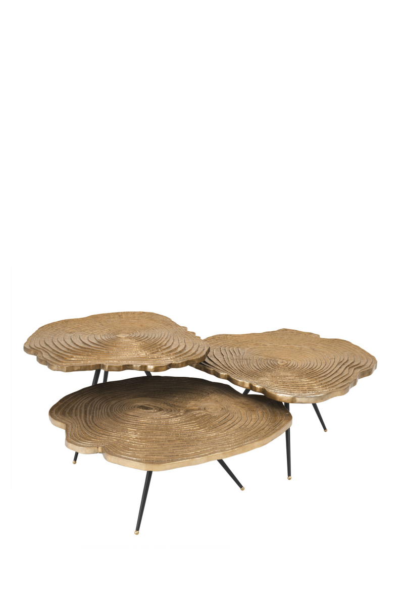 Gold Wood Slice Coffee Table Set | Eichholtz Quercus | Eichholtz Miami