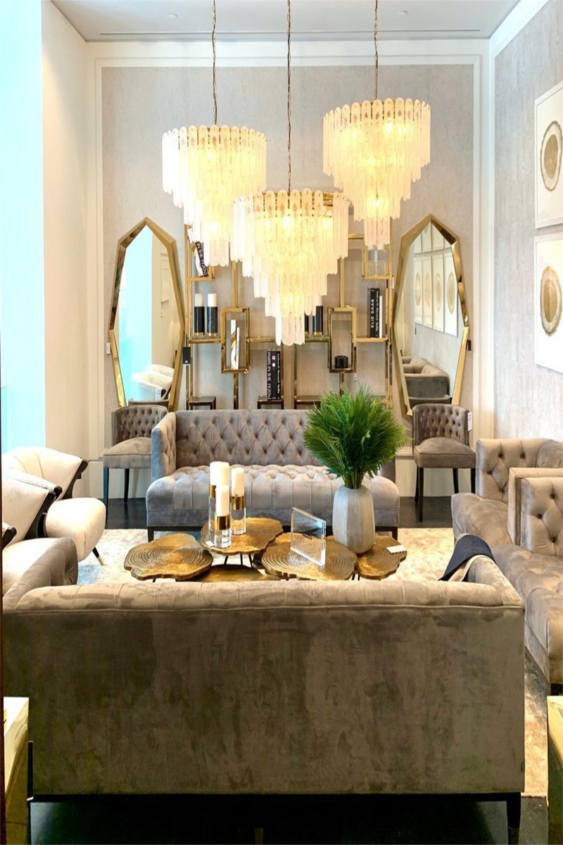 Gold Wood Slice Coffee Table Set | Eichholtz Quercus | Eichholtz Miami