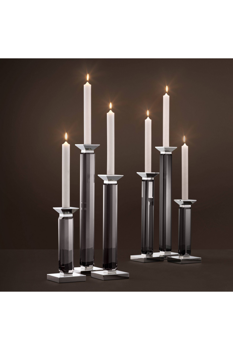 Glass Pillar Candleholders | Eichholtz Livia | Eichholtz Miami
