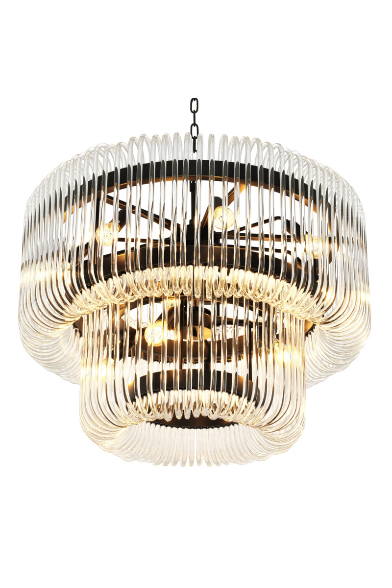 2 Tier Glass Rod Chandelier | Eichholtz Sutton House | Eichholtz Miami