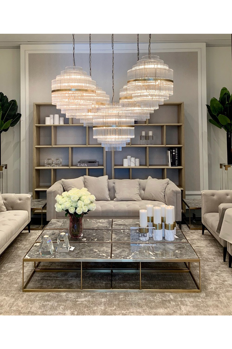 Glass Layered Chandelier | Eichholtz East | Eichholtz Miami