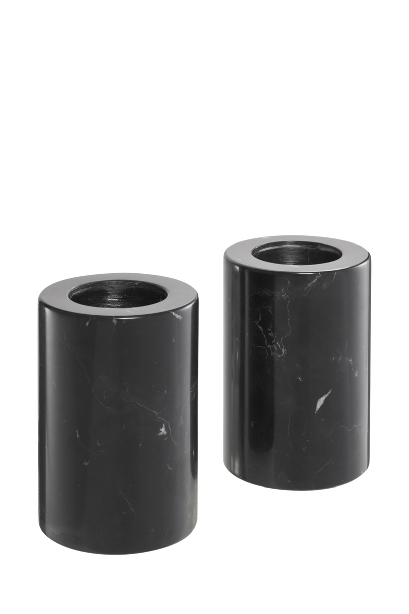 Black Marble Candle Holders 2 | Eichholtz Tobor S | Eichholtz Miami