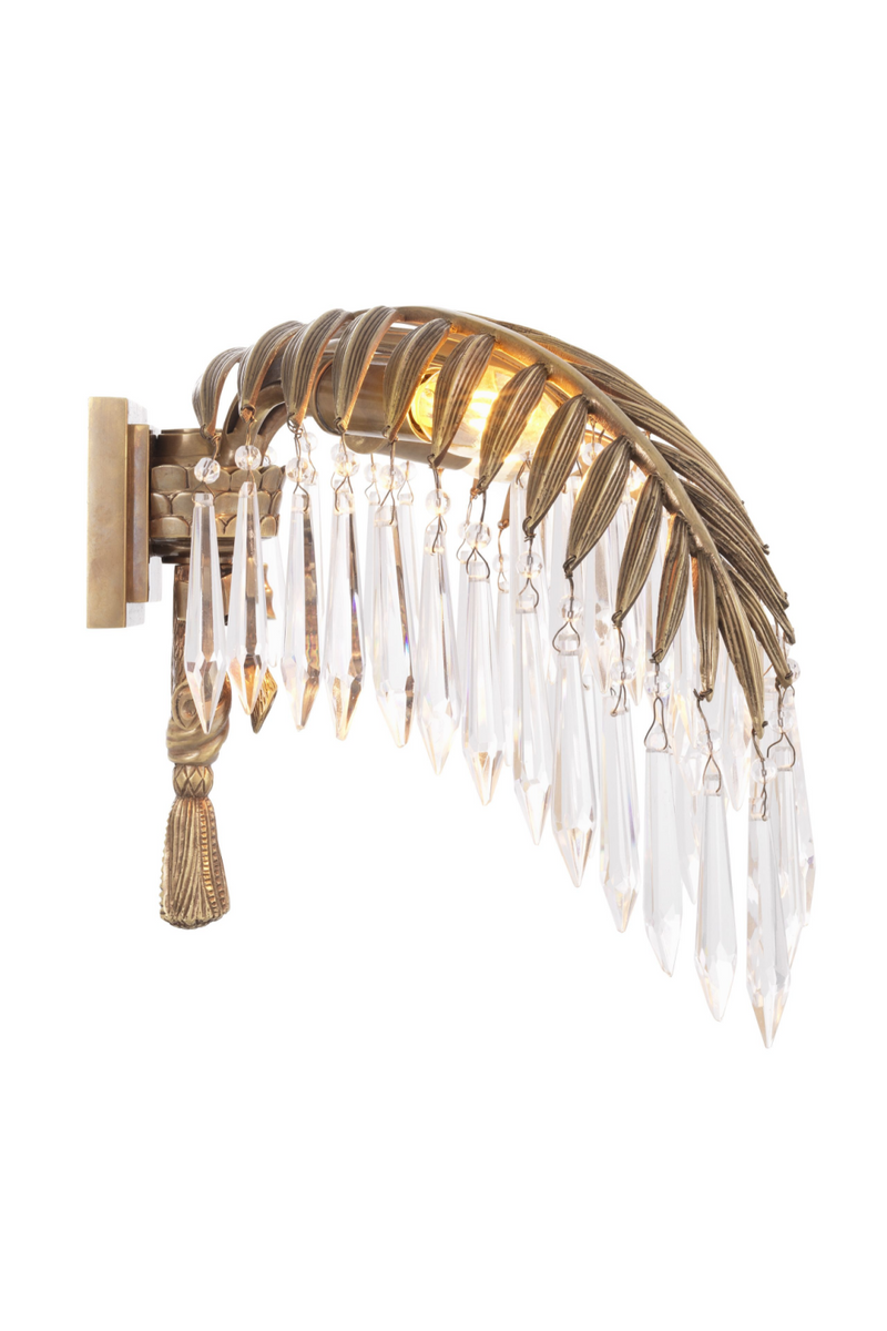 Vintage Brass Palm Leaf Wall Lamp - Eichholtz Hildebrandt | Eichholtz Miami