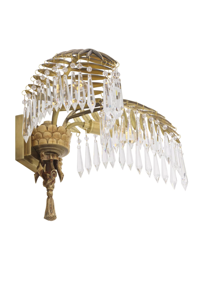 Vintage Brass Palm Leaf Wall Lamp - Eichholtz Hildebrandt | Eichholtz Miami