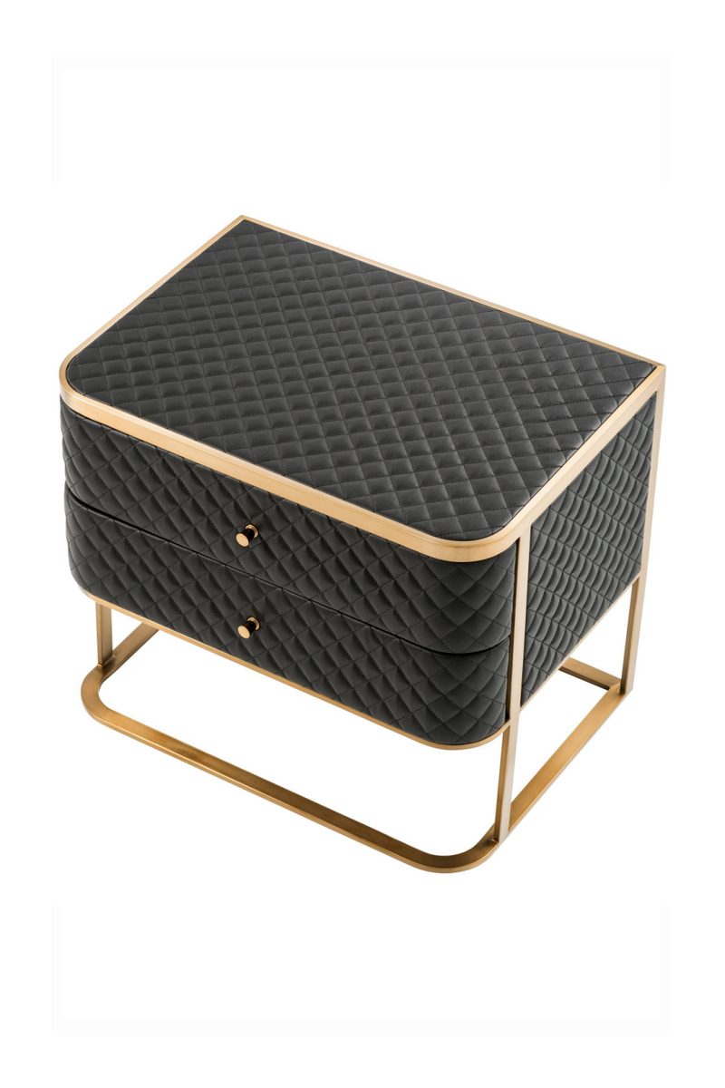 Black Leather Side Table | Eichholtz Monfort | Eichholtz Miami