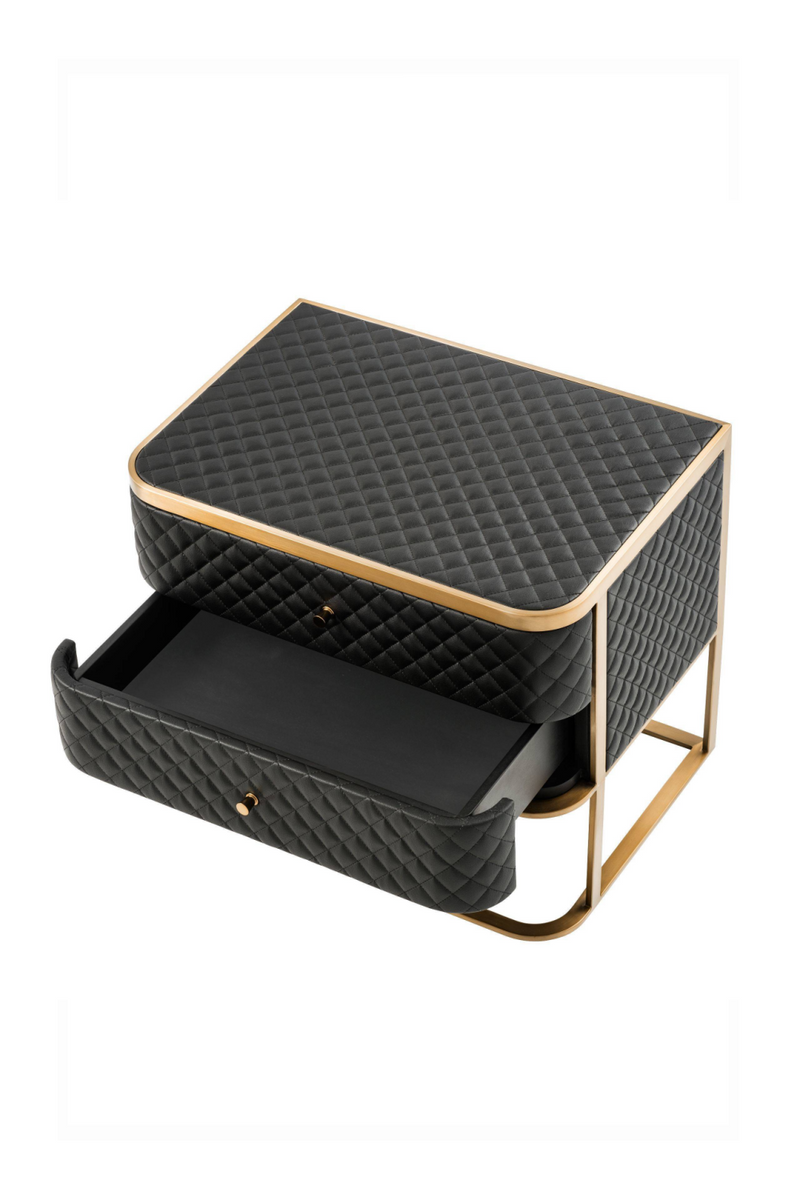 Black Leather Side Table | Eichholtz Monfort | Eichholtz Miami