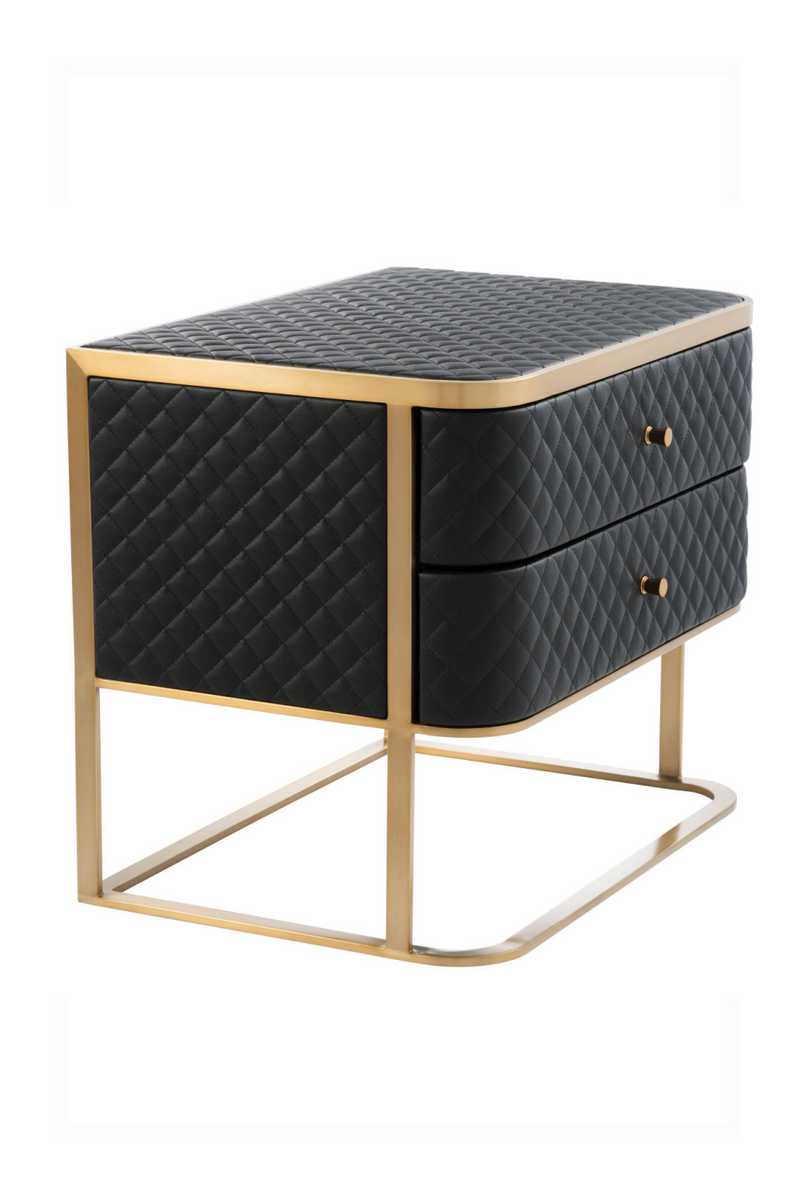 Black Leather Side Table | Eichholtz Monfort | Eichholtz Miami