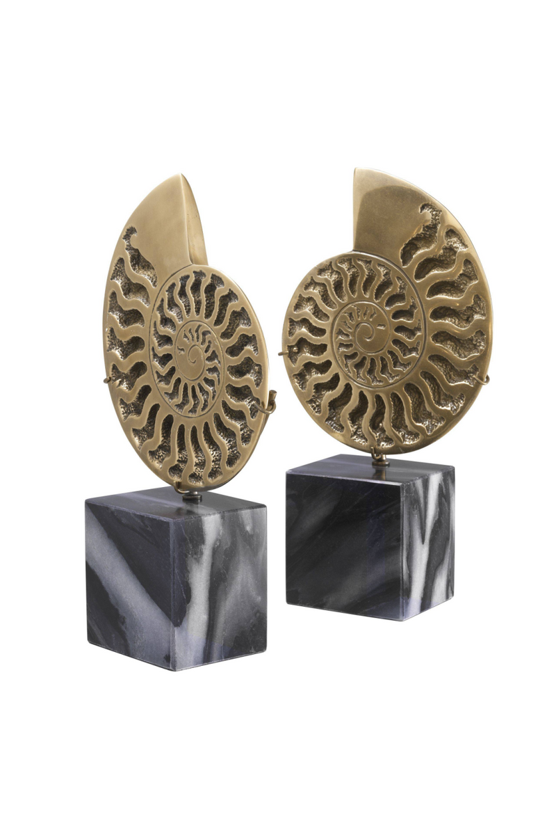 Vintage Brass Object Set of 2 | Eichholtz Ammonite | Eichholtzmiami.com
