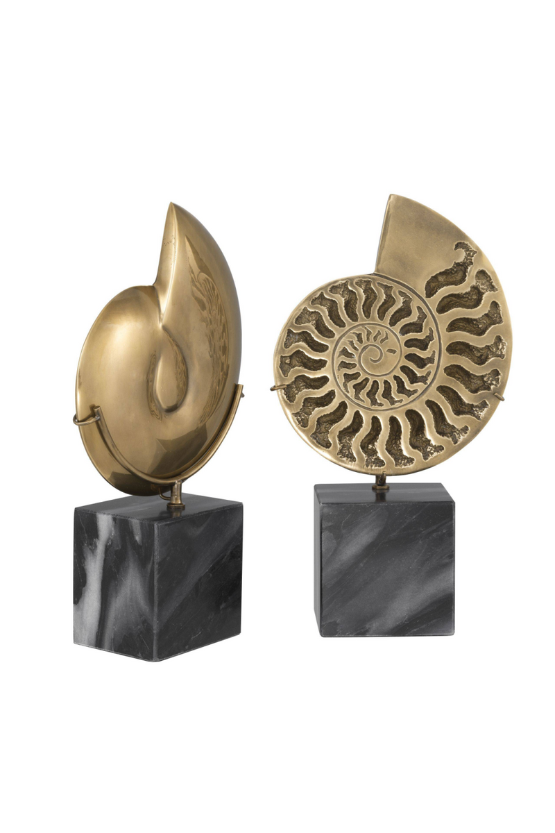 Vintage Brass Object Set of 2 | Eichholtz Ammonite | Eichholtzmiami.com