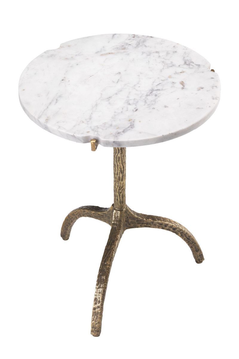White Marble Brass Side Table | Eichholtz Cortina | Eichholtzmiami.com