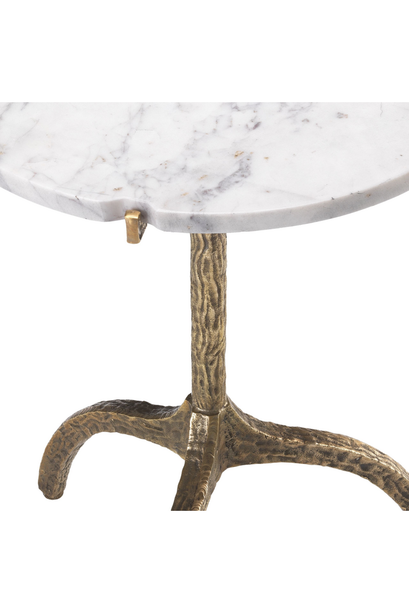 White Marble Brass Side Table | Eichholtz Cortina | Eichholtzmiami.com