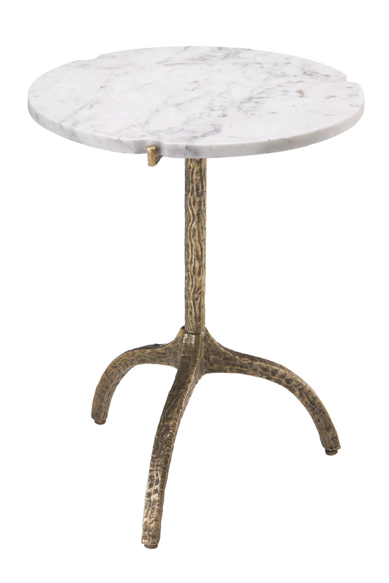 White Marble Brass Side Table | Eichholtz Cortina | Eichholtzmiami.com