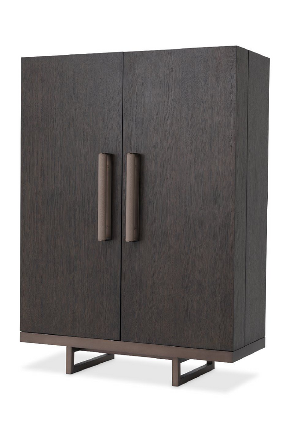 Mocha Straight Oak Veneer Wine Cabinet | Eichholtz Harrison | Eichholtz Miami