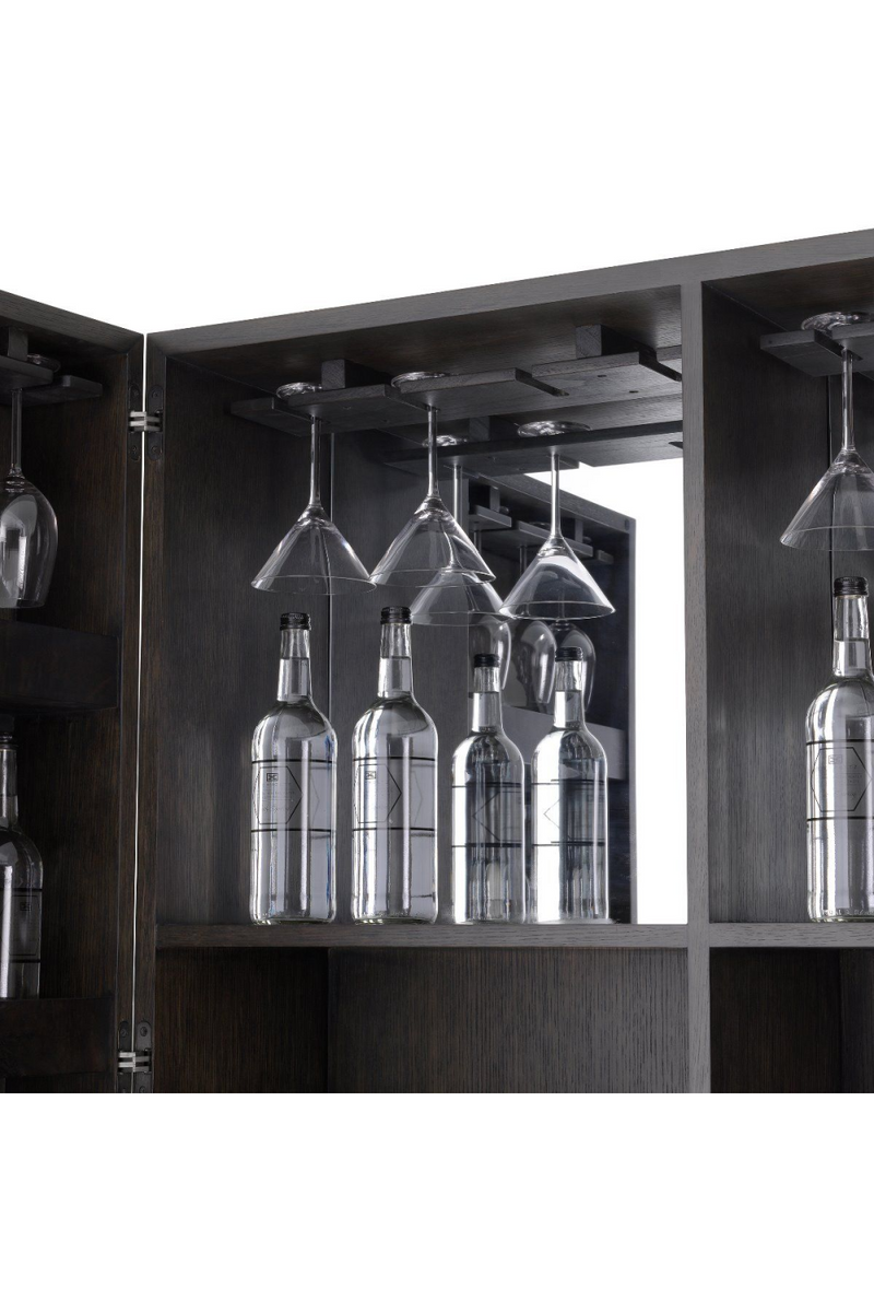 Mocha Straight Oak Veneer Wine Cabinet | Eichholtz Harrison | Eichholtz Miami
