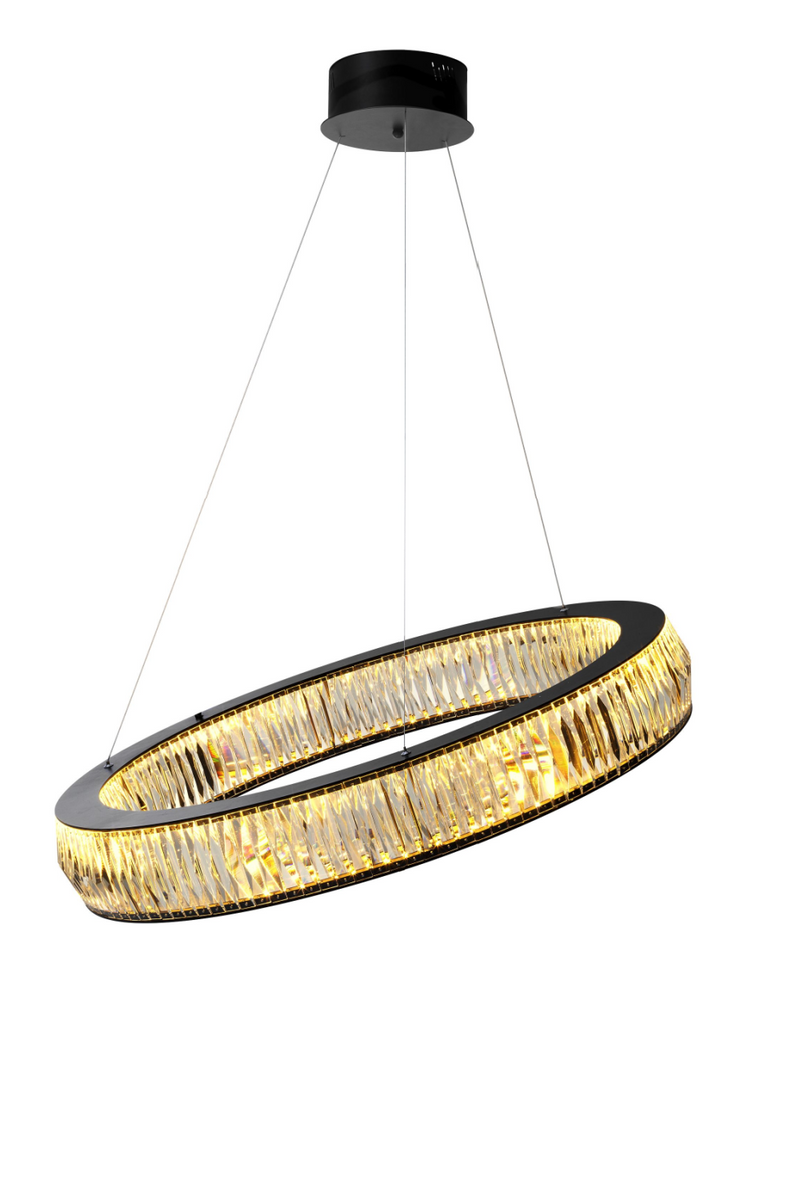 Black Ring Crystal Glass Chandelier L | Vancouver | Eichholtz Miami