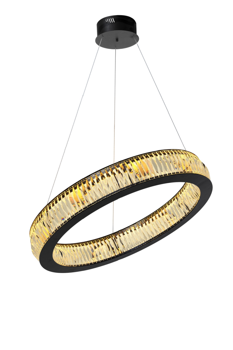 Black Ring Crystal Glass Chandelier L | Vancouver | Eichholtz Miami