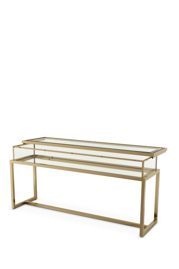 Sliding-Top Brass Console Table | Eichholtz Harvey | Eichholtz Miami