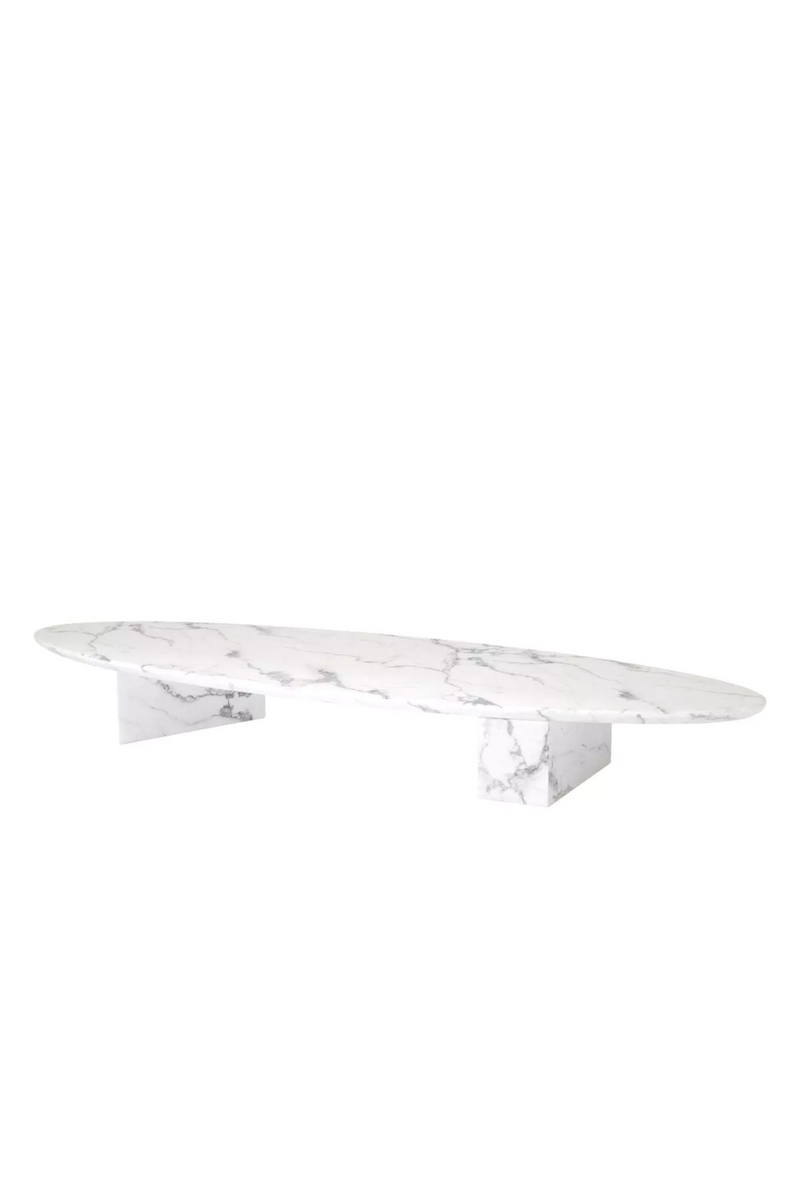 White Marble Oval Coffee Table | Eichholtz Aurore | Eichholtz Miami
