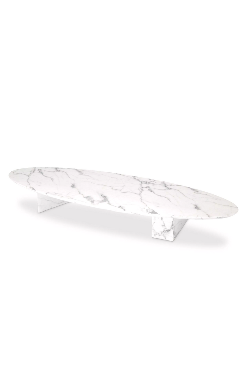 White Marble Oval Coffee Table | Eichholtz Aurore | Eichholtz Miami