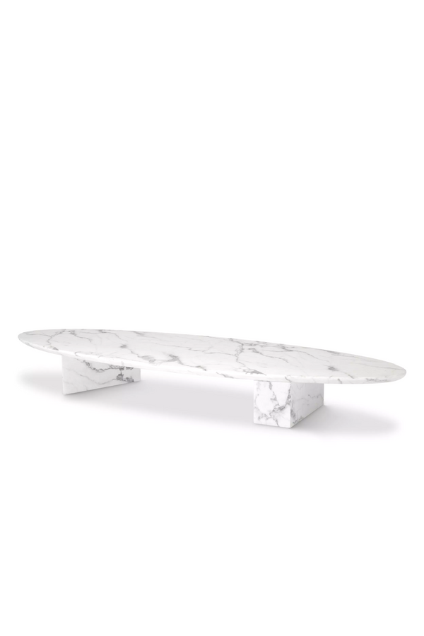 White Marble Oval Coffee Table | Eichholtz Aurore | Eichholtz Miami