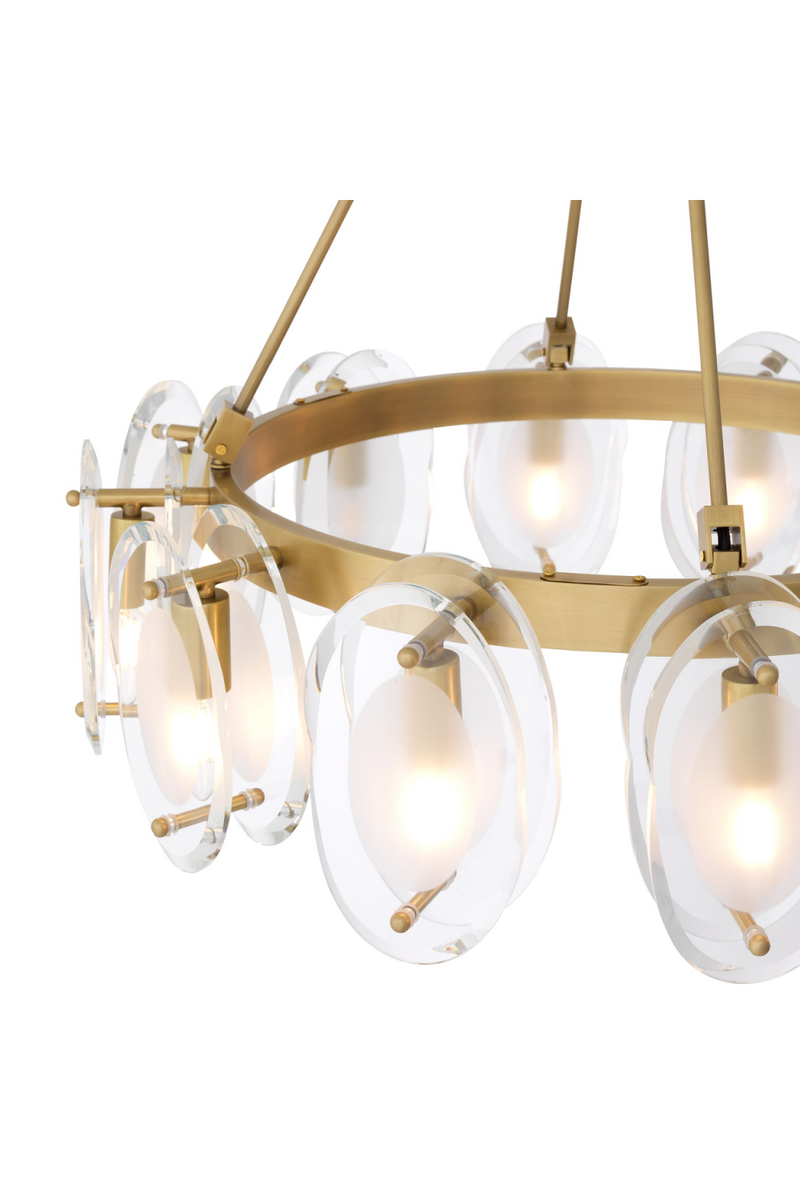 Brass Bevelled Glass Chandelier | Eichholtz Sublime | Eichholtz Miami