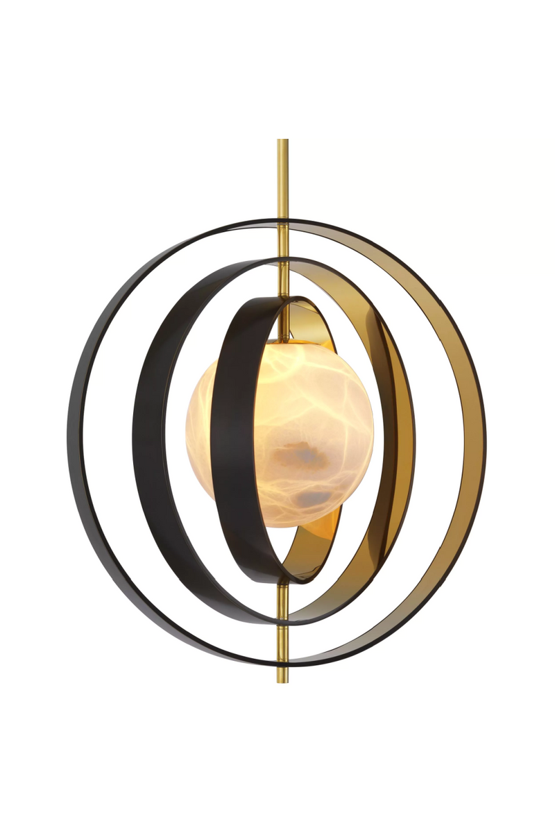 Gold Ringed Alabaster Chandelier | Eichholtz Pearl | Eichholtz Miami