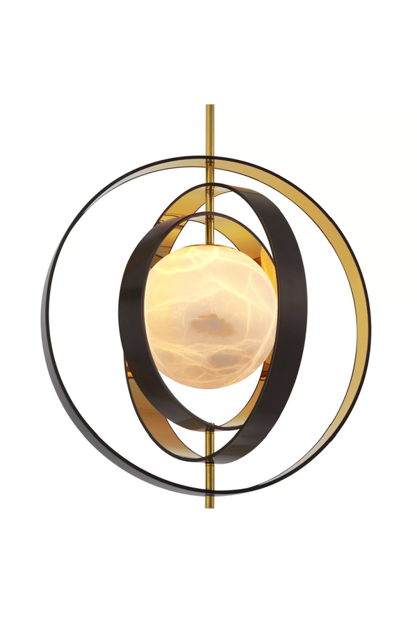 Gold Ringed Alabaster Chandelier | Eichholtz Pearl | Eichholtz Miami