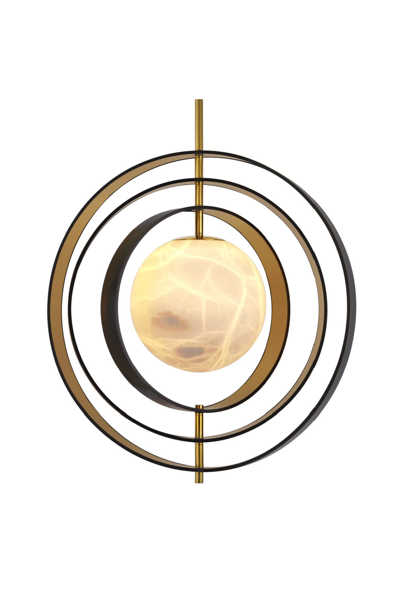 Gold Ringed Alabaster Chandelier | Eichholtz Pearl | Eichholtz Miami