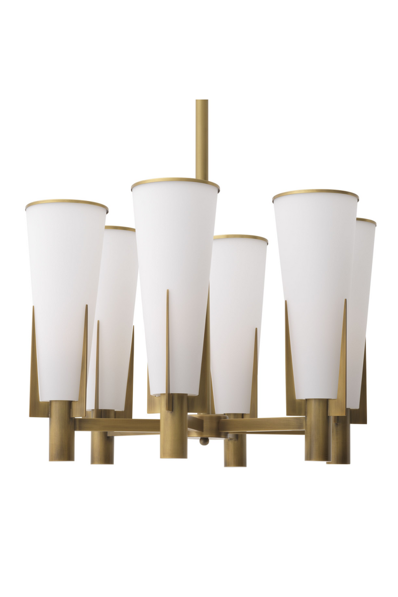 Antique Brass Conical Shade Chandelier | Eichholtz Dino | Eichholtzmiami.com