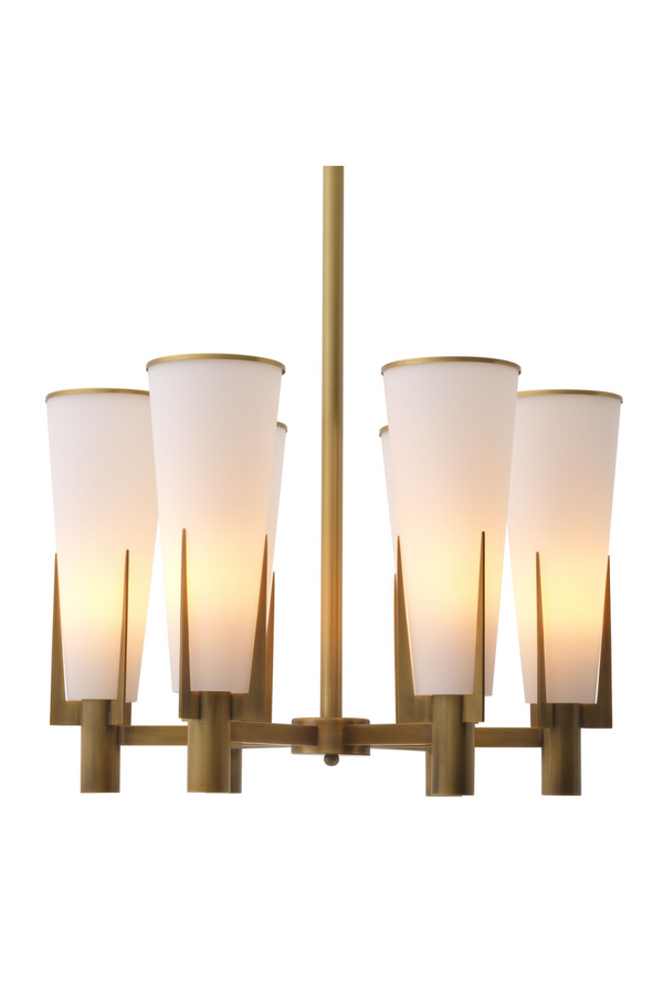 Antique Brass Conical Shade Chandelier | Eichholtz Dino | Eichholtzmiami.com