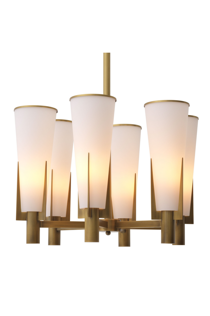 Antique Brass Conical Shade Chandelier | Eichholtz Dino | Eichholtzmiami.com