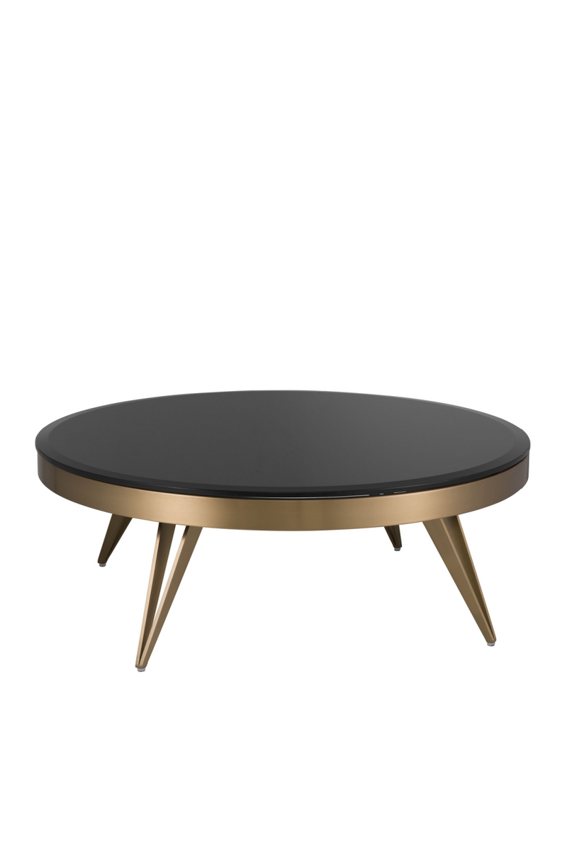 Brass Frame Black Glass Coffee Table | Eichholtz Rocco | Eichholtz Miami