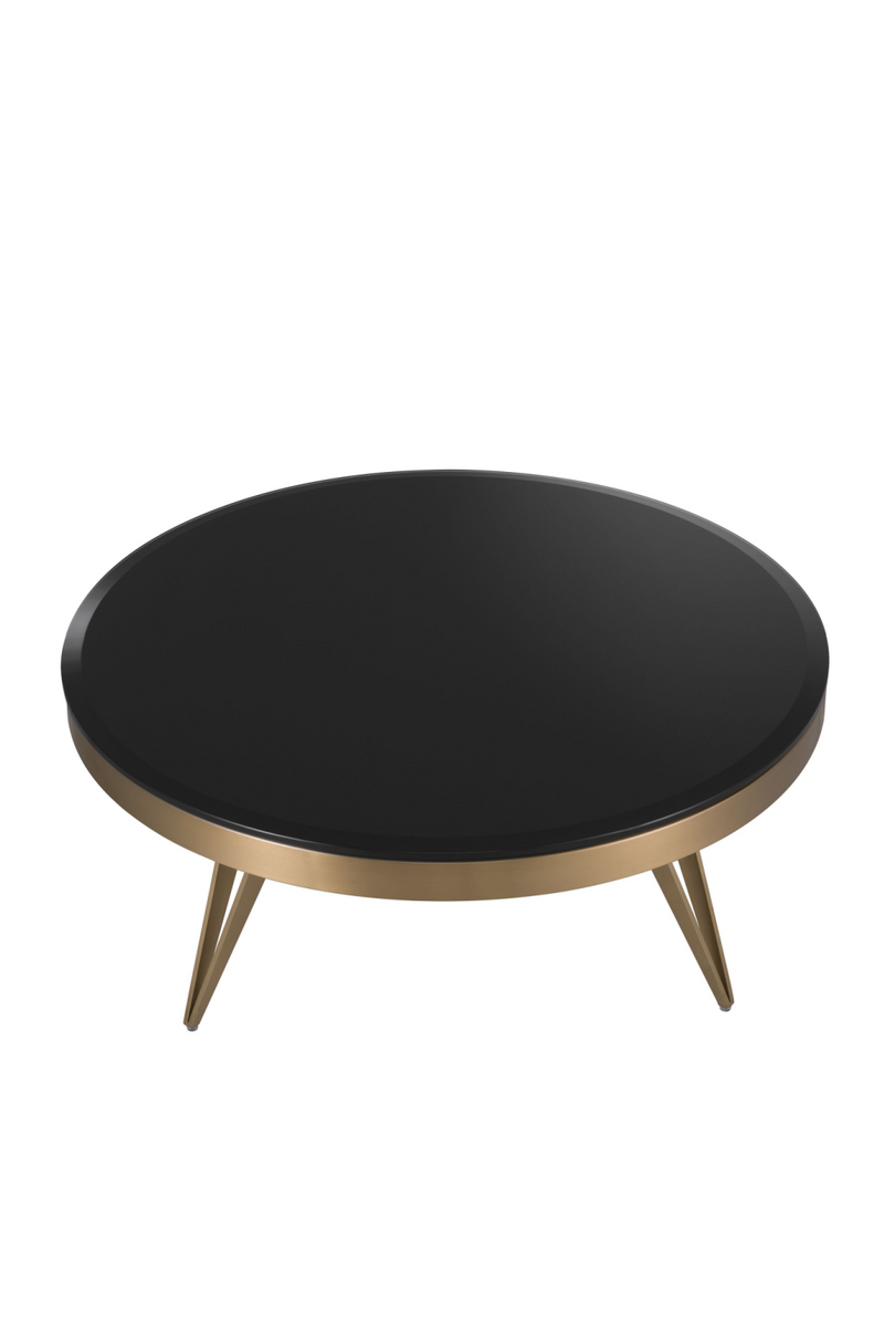 Brass Frame Black Glass Coffee Table | Eichholtz Rocco | Eichholtz Miami