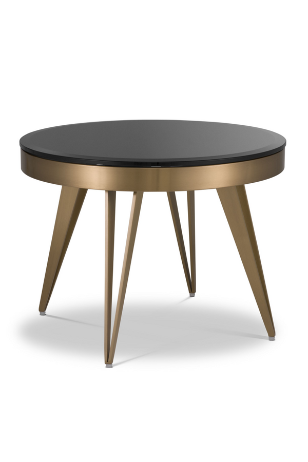 Brass Frame Black Glass Side Table | Eichholtz Rocco | Eichholtz Miami