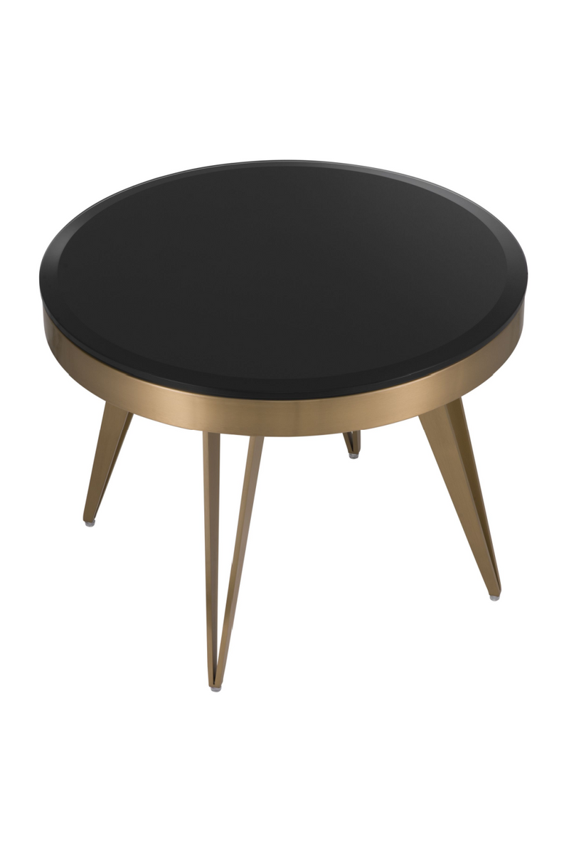 Brass Frame Black Glass Side Table | Eichholtz Rocco | Eichholtz Miami