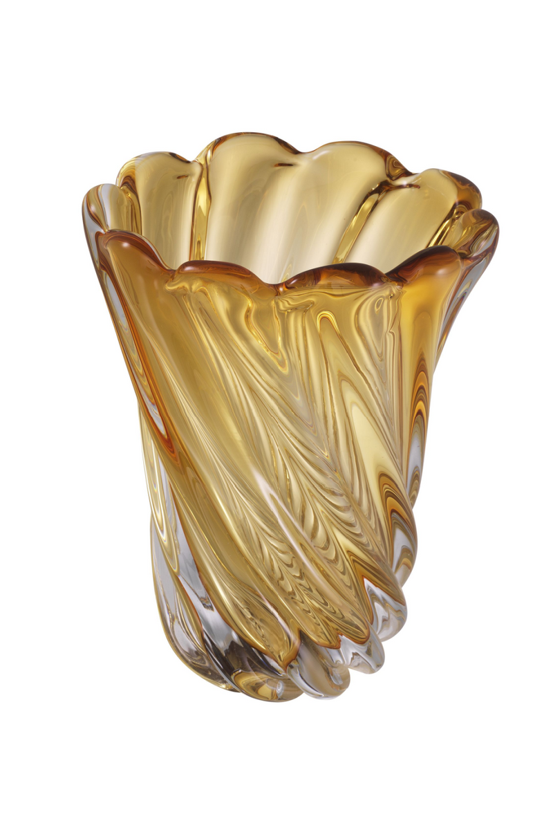 Yellow Swirling Glass Vase | Eichholtz Contessa - S | Eichholtz Miami