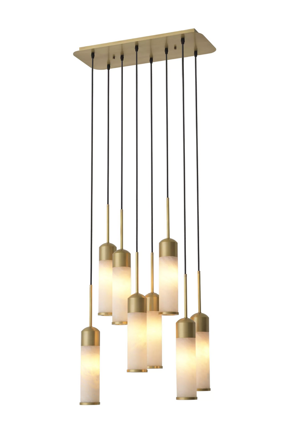 Tubular Alabaster Modern Chandelier | Eichholtz Eos | Eichholtz Miami