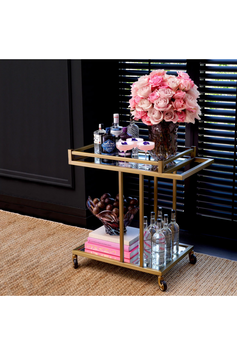 Stainless Steel Framed Glass Trolley | Eichholtz Beverly Hills | Eichholtzmiami.com