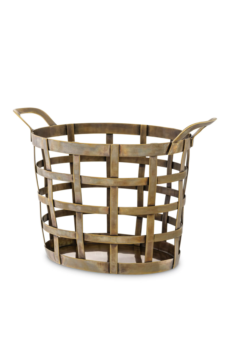 Vintage Brass Basket | Eichholtz Vreeland | Eichholtzmiami.com