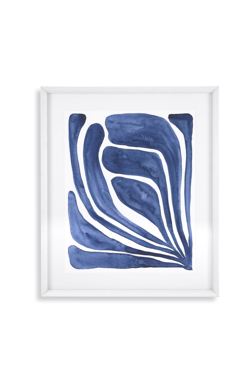 White Framed Art Print Set (2) | Eichholtz Blue Stylized Leaf | Eichholtz Miami