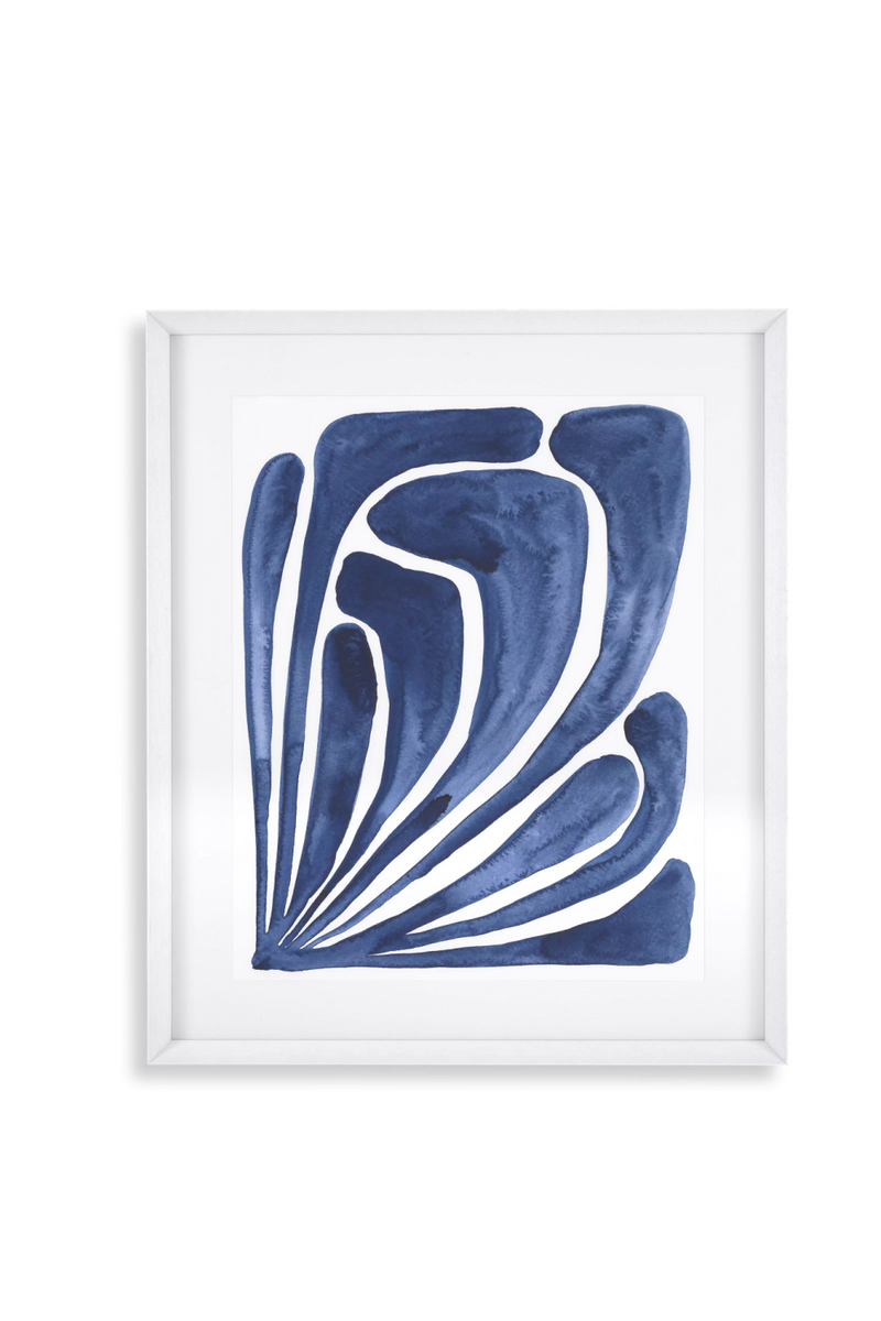 White Framed Art Print Set (2) | Eichholtz Blue Stylized Leaf | Eichholtz Miami