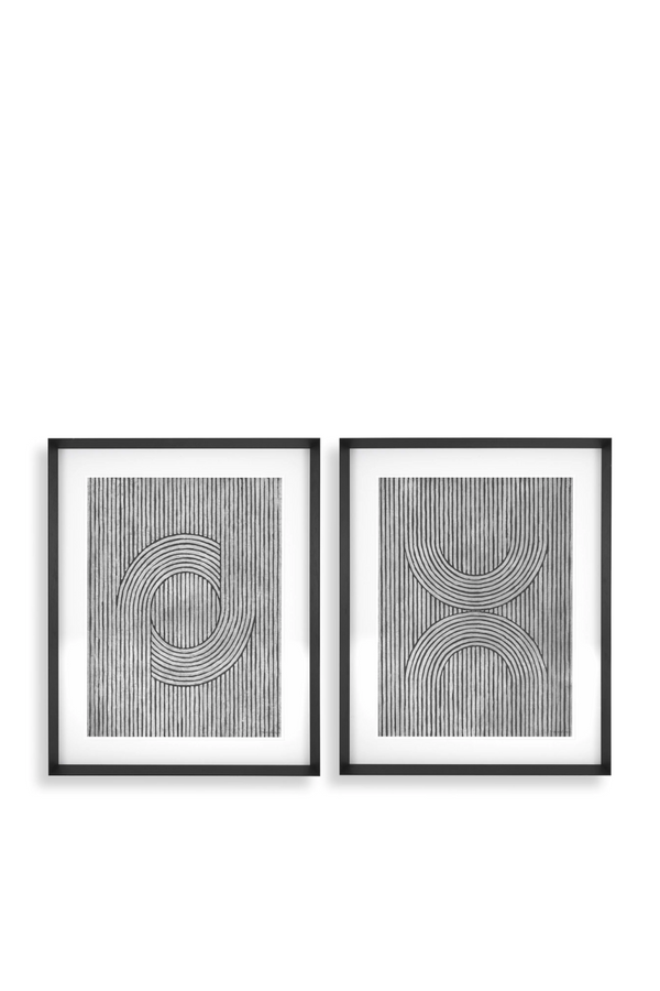 Monochrome Lines Art Prints (2) | Eichholtz Cedar Grooves | Eichholtzmiami.com
