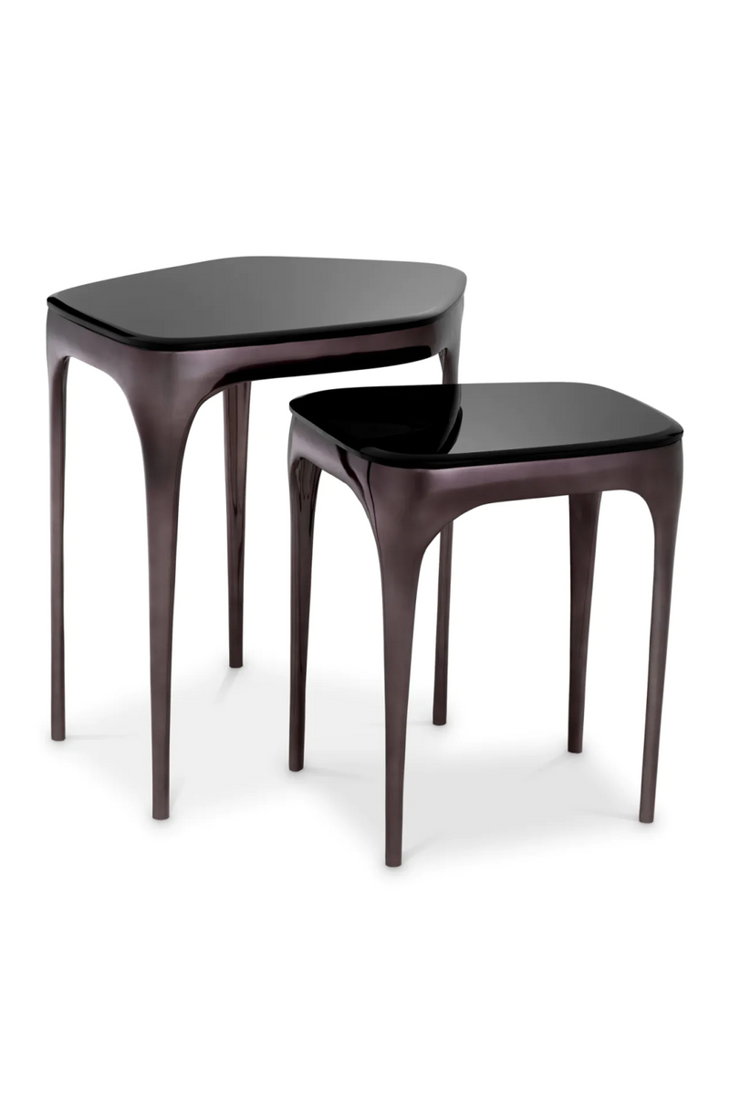 Black Glass Nesting Side Tables (2) | Eichholtz Deacon | Eichholtzmiami.com