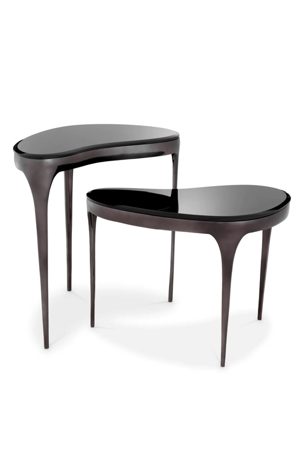Black Bevelled Glass Side Tables (2) | Eichholtz Zena | Eichholtzmiami.com