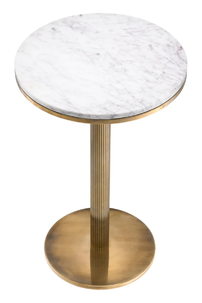 White Marble Pedestal Side Table | Eichholtz Tavolara | Eichholtzmiami.com
