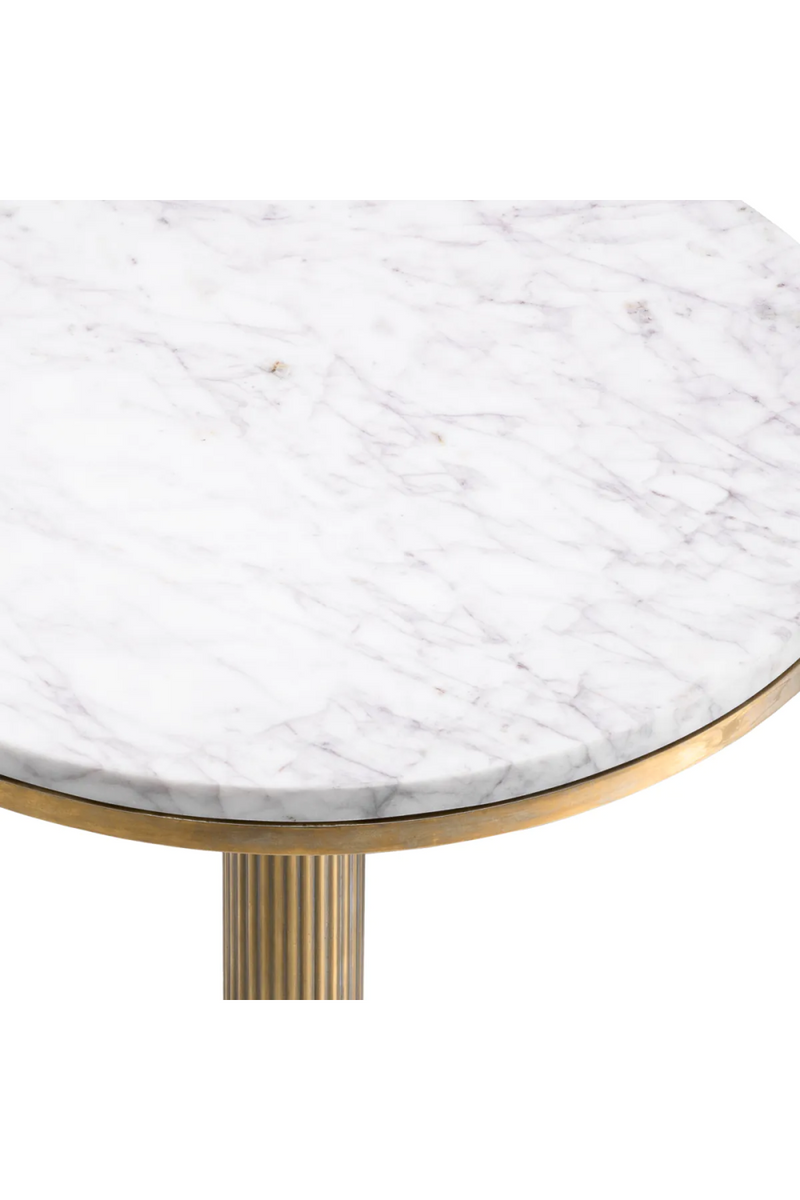 White Marble Pedestal Side Table | Eichholtz Tavolara | Eichholtzmiami.com